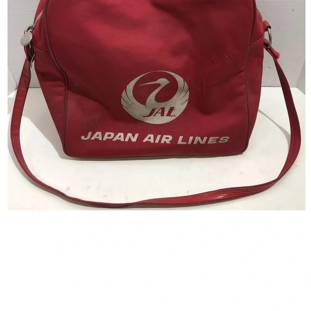 Vintage Japan Airlines Maruyoshi Nylon Travel Tote Red Bag Made In Japan